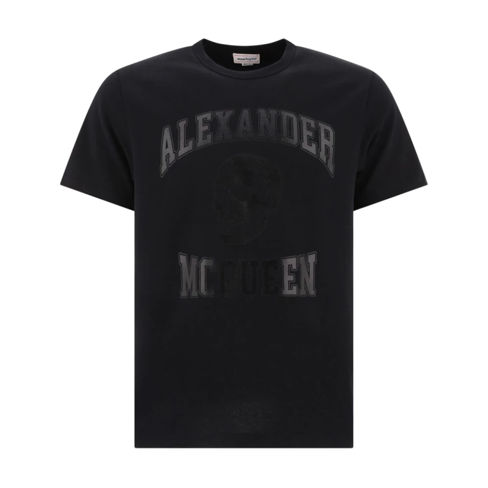Alexander mcqueen Zwart T-shirt met Logo en Schedel Black Heren
