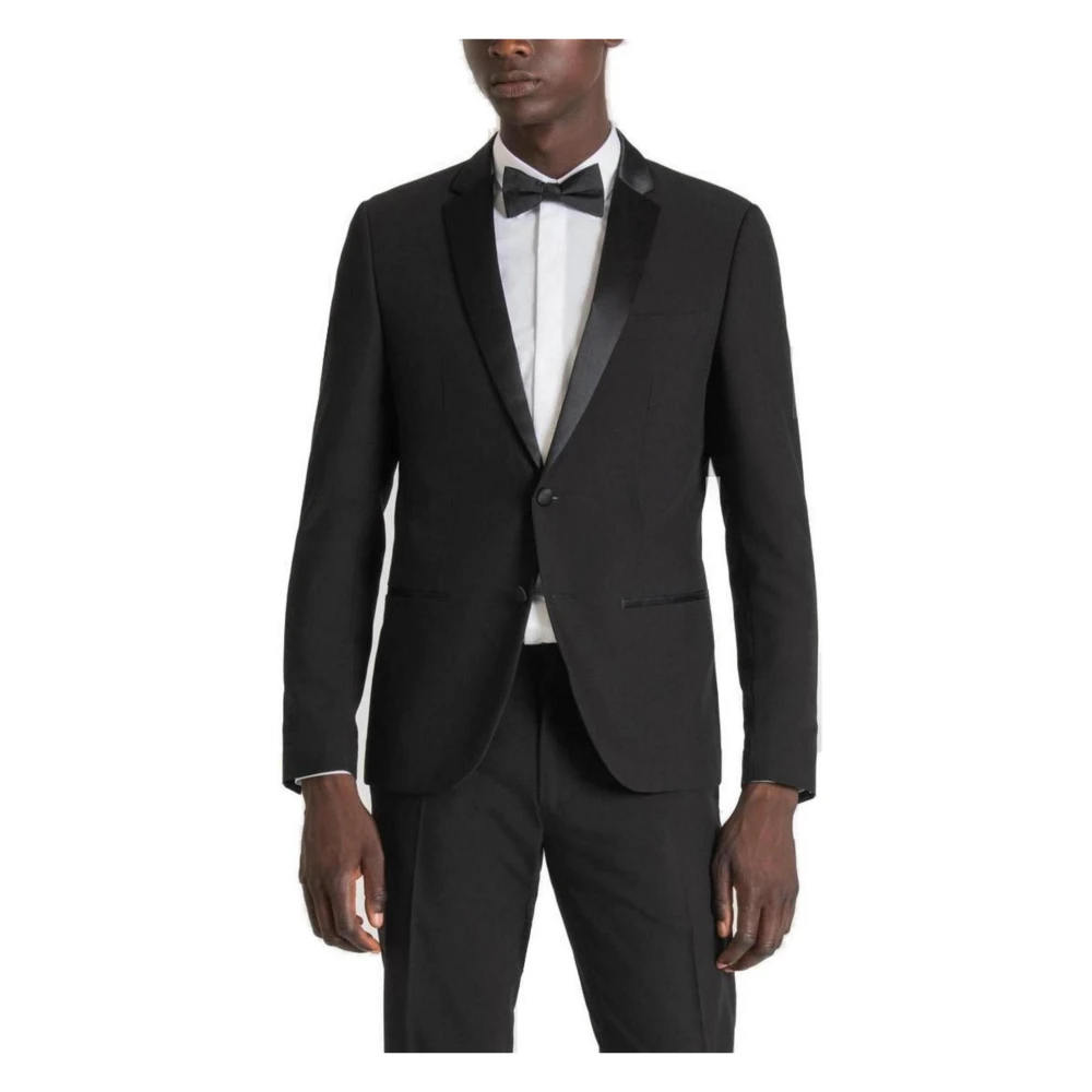 Antony Morato Zwarte Knoopsluiting Blazer Lente Zomer Mannen Black Heren