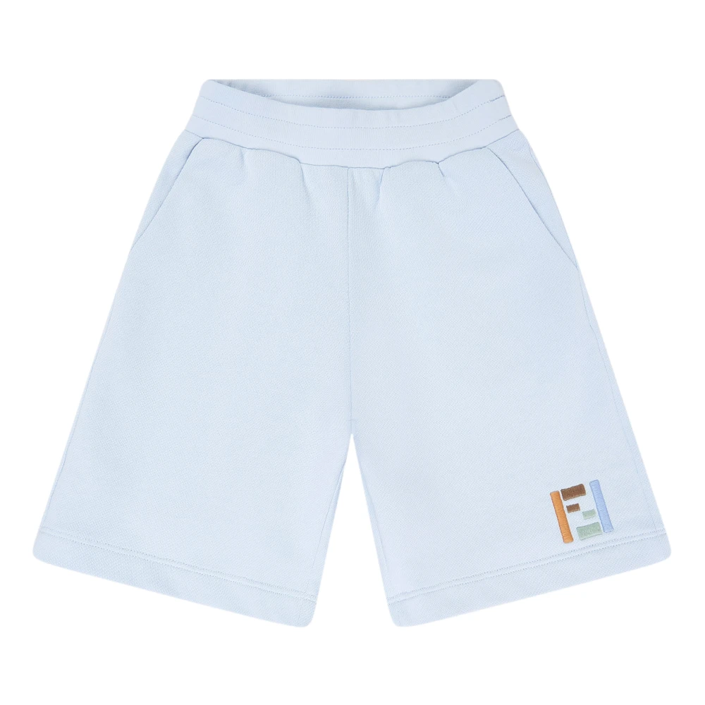 Fendi Ff Logo Bermuda Shorts - Unisex - Shorts - Blue - 6 Y - Kids