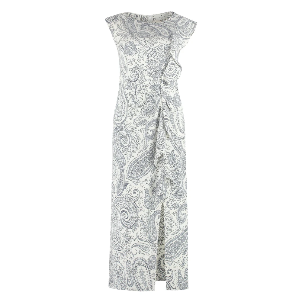 ETRO Viscose Jurk met Paisley Print White Dames