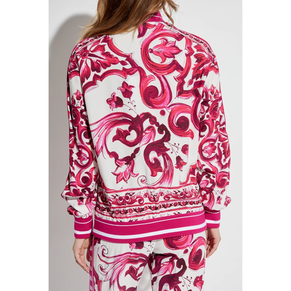 Dolce & Gabbana Sweatshirt met Majolica-patroon Pink Dames