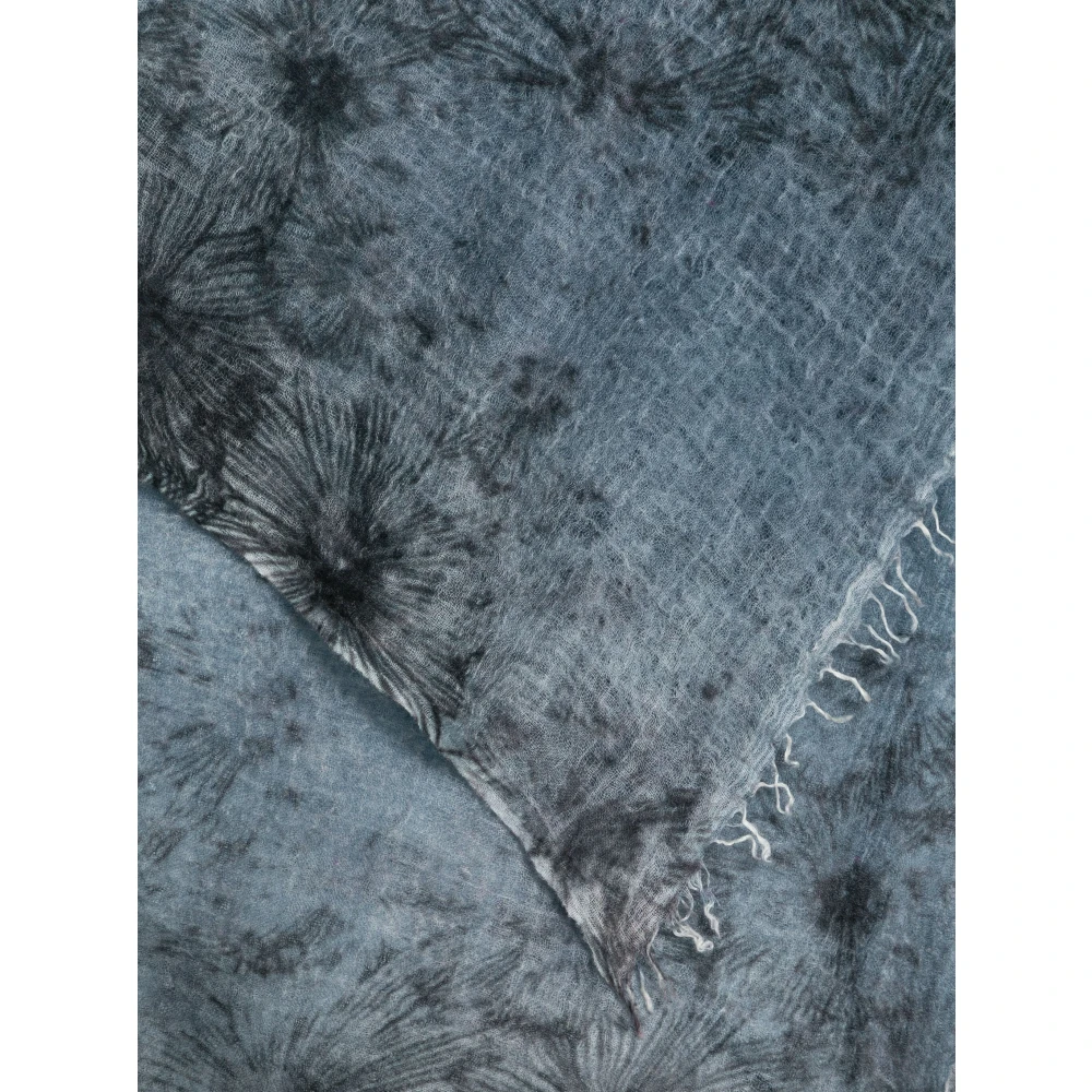 Avant Toi Daisy Print Sjaal met Franjes Blue Heren