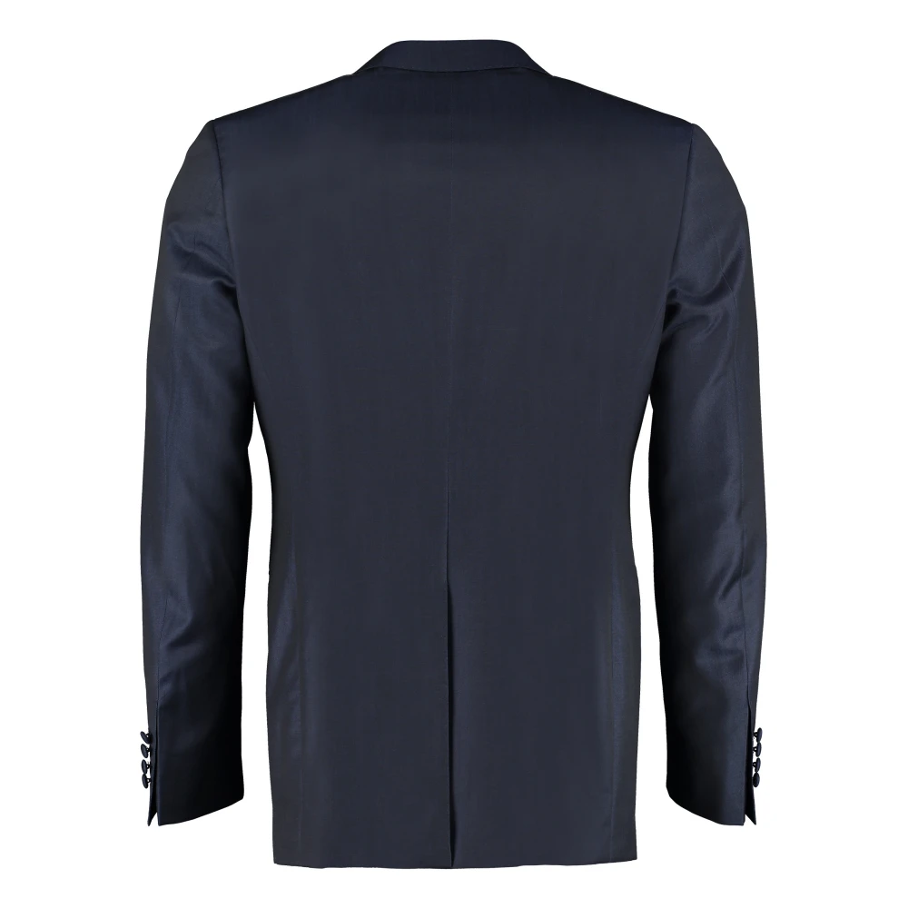 Canali Wollen pak met iriserend effectstof Blue Heren