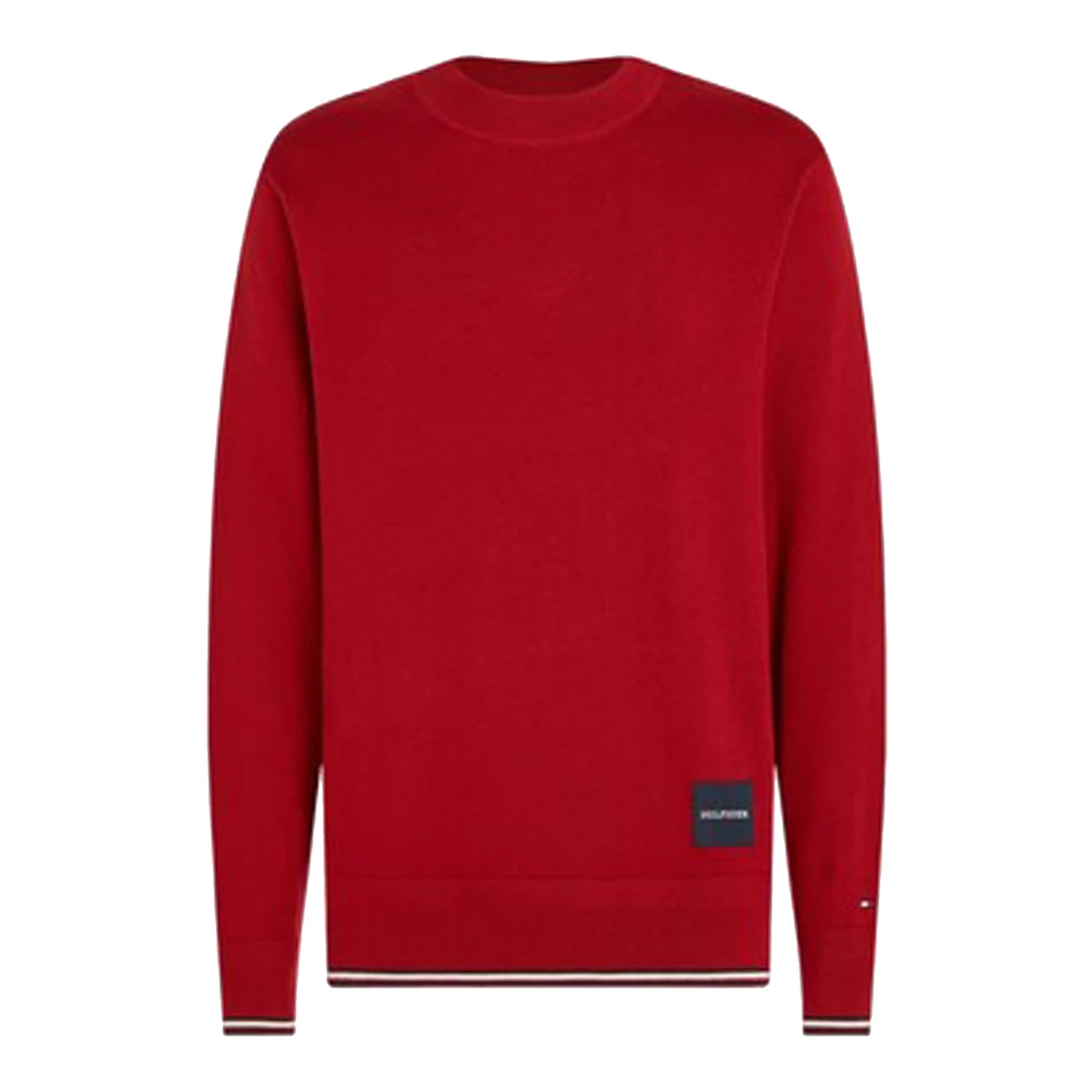 Tommy Hilfiger Rode Katoenmix Crewneck Trui Red Heren