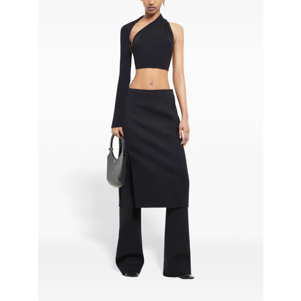 Courrèges Zwarte Wollen Rok Black Dames