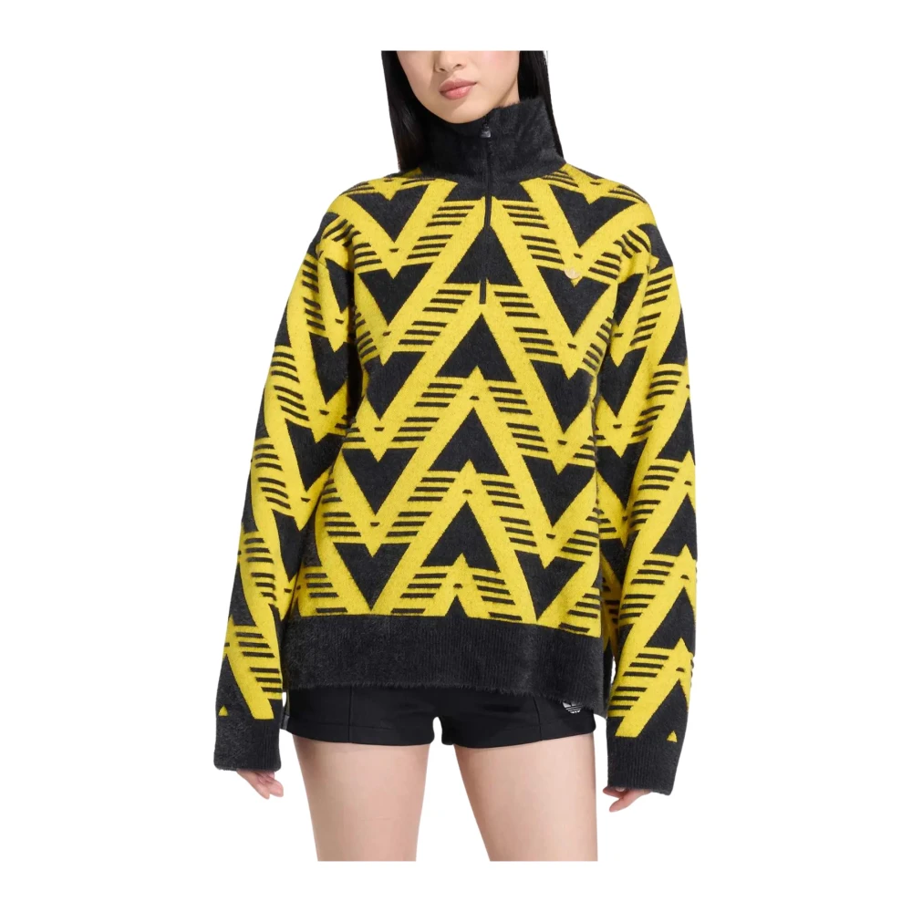 Adidas Vrouw Multicolor Gebreide Sweater Met Halve Rits