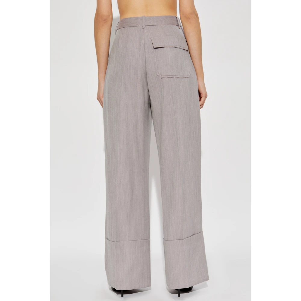 Victoria Beckham Broek met wijde pijpen Purple Dames