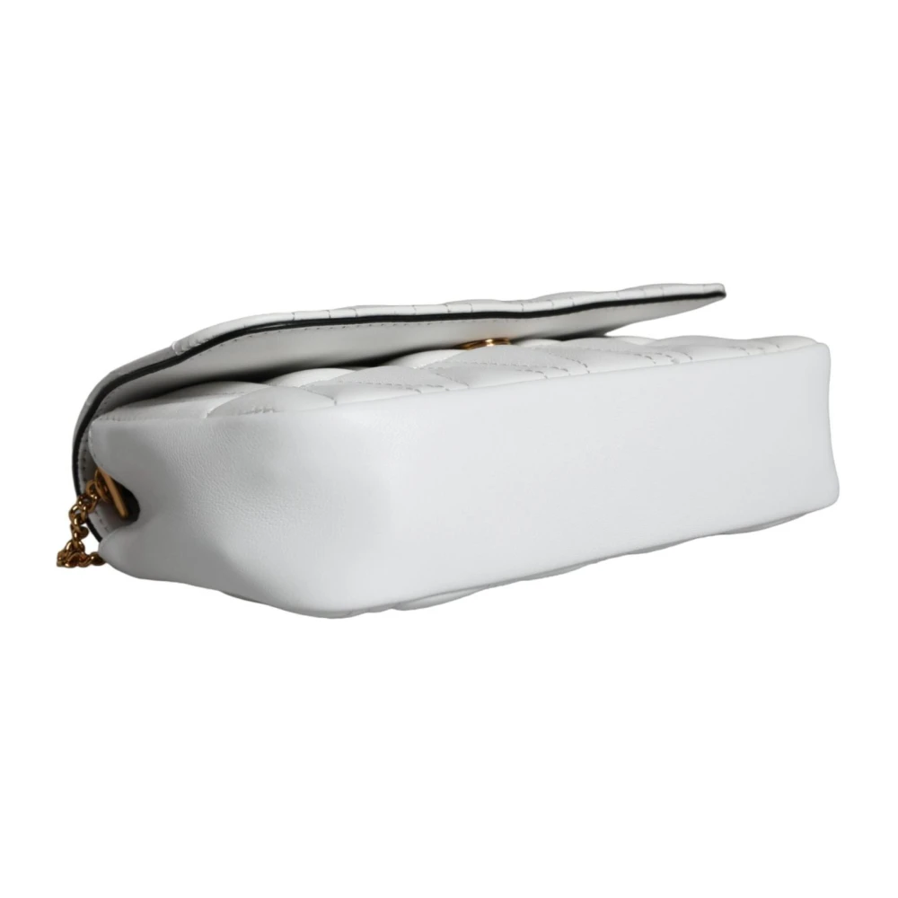 Versace Gewatteerde Leren Crossbody Tas met Verstelbare Band White Dames