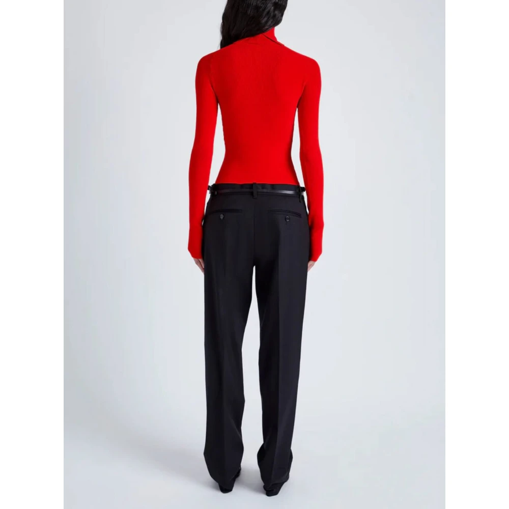 Proenza Schouler Rode Geribbelde Fox Top Red Dames