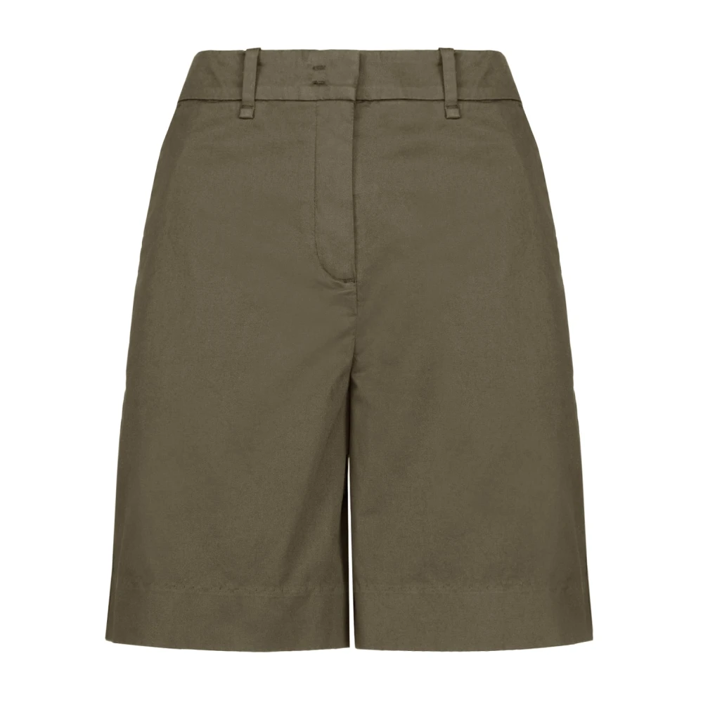 Bomboogie Kvinno Grön Shorts Dam, L, Bomull, Cotton Satin Bermudashorts