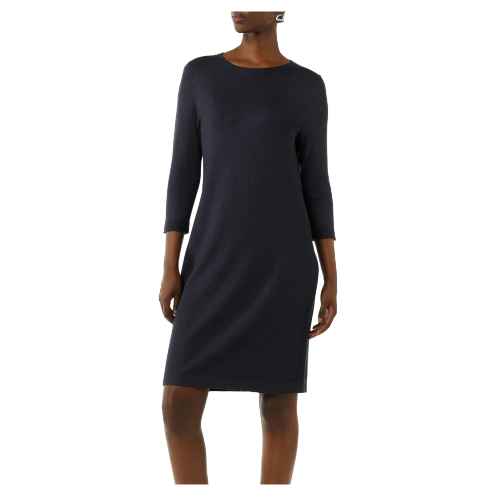 comma Gebreide jurk met relaxte pasvorm Blue Dames