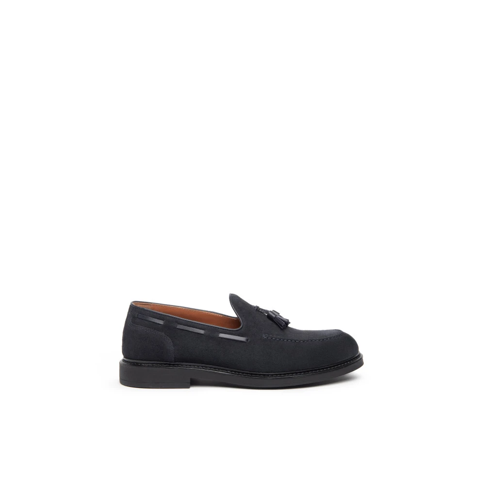 Nerogiardini Blå Mocka Loafers med Tassels Blue, Herr