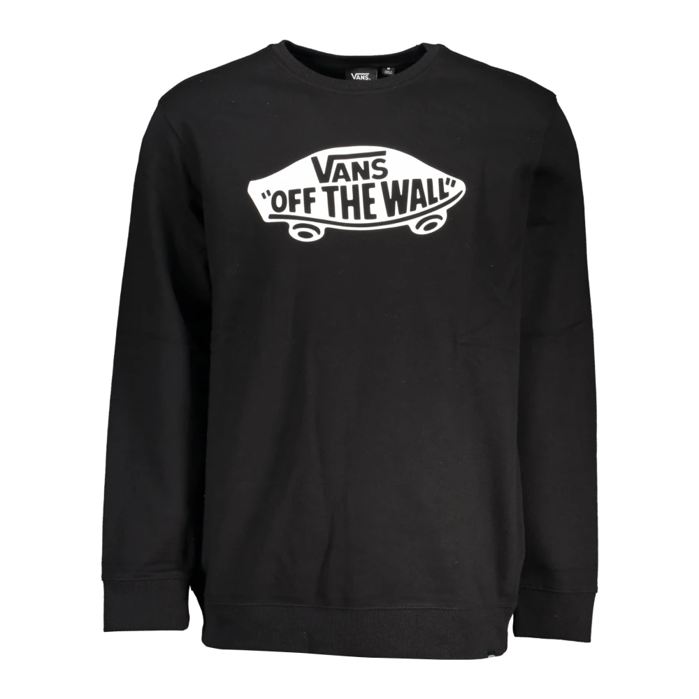 Vans Eenvoudig zwart katoenen sweatshirt met logoprint Black Heren