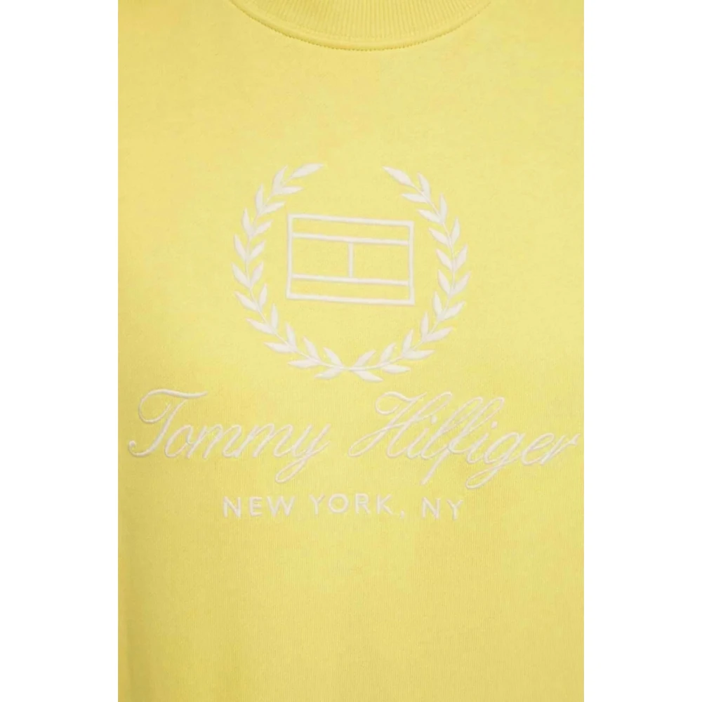 Tommy Hilfiger Geborduurde Katoenen Sweater Geel Yellow Dames