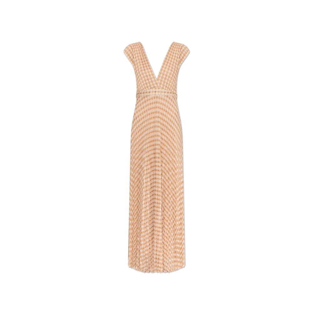 Forte Forte Beige Maxi Dresses, Female, S, Tulle Dress With Lurex Thread