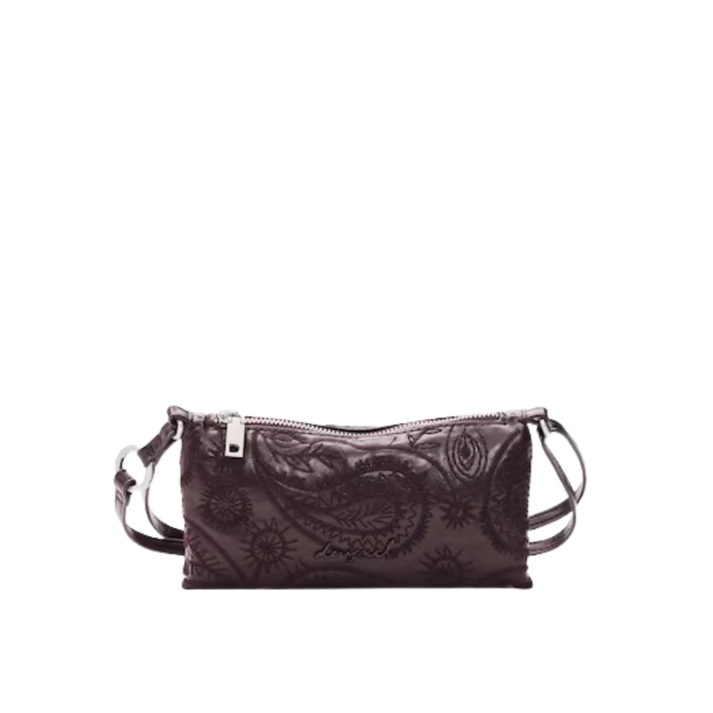 Desigual Vrouw Bruin Tassen Dames, One Size, Leer, Grote Rechthoekige Crossbody Tas