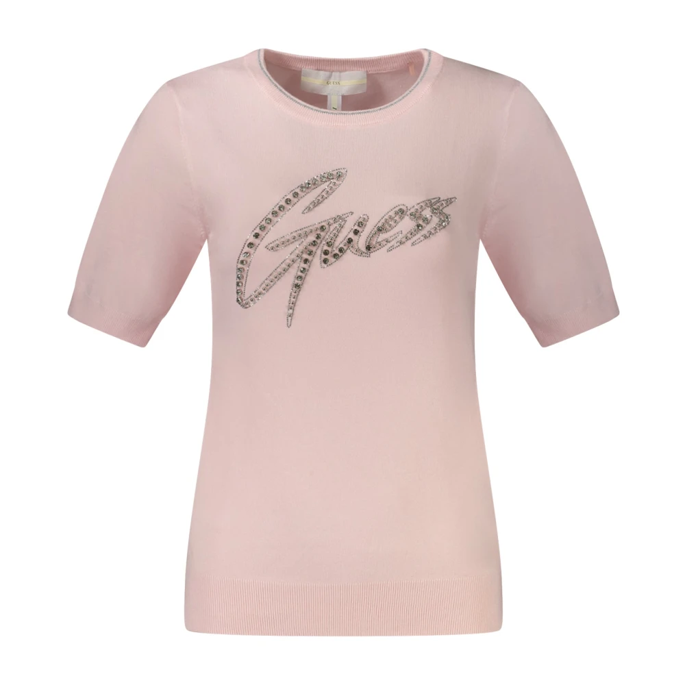 Guess Roze Viscose Pullover Sweater Pink Dames