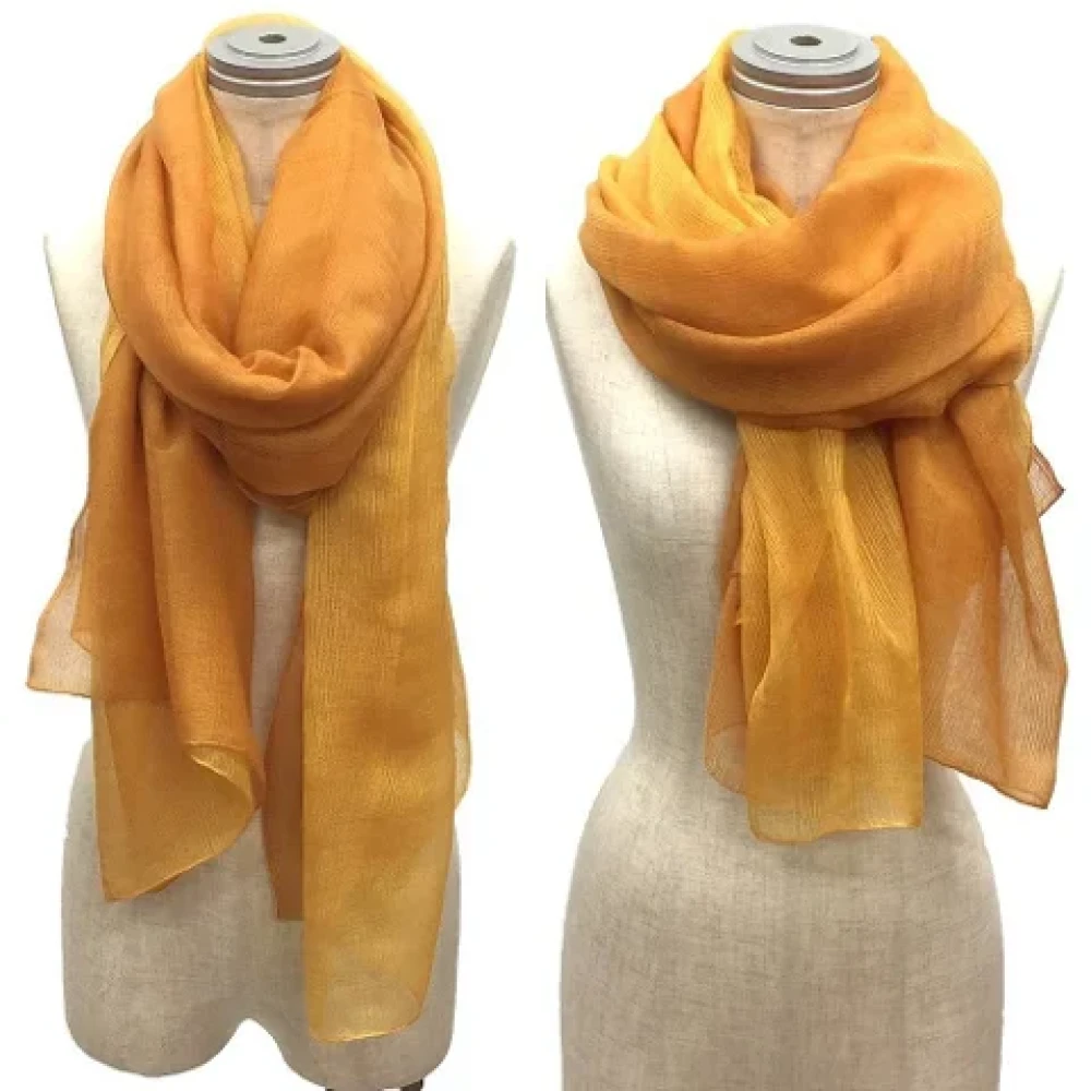 Hermès Vintage Pre-owned Cotton scarves Orange Dames