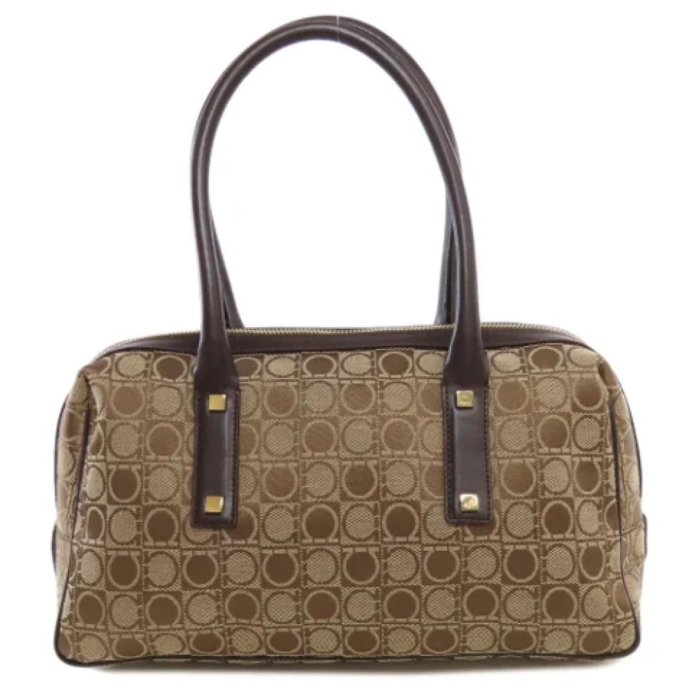 Salvatore Ferragamo Pre-owned Canvas handbags Brown Dames