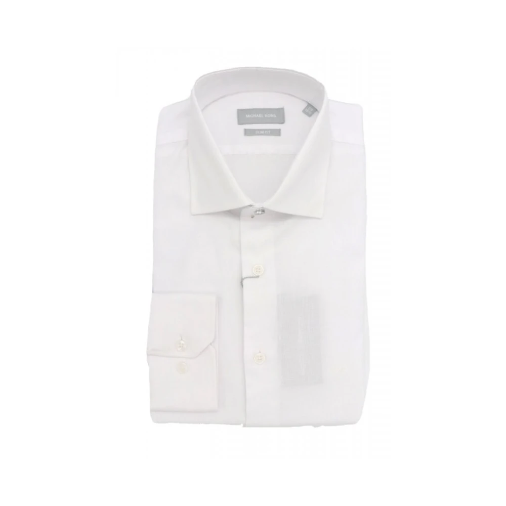 Michael Kors Men's White Slim Fit Structured Shirt Dobby - Image 3