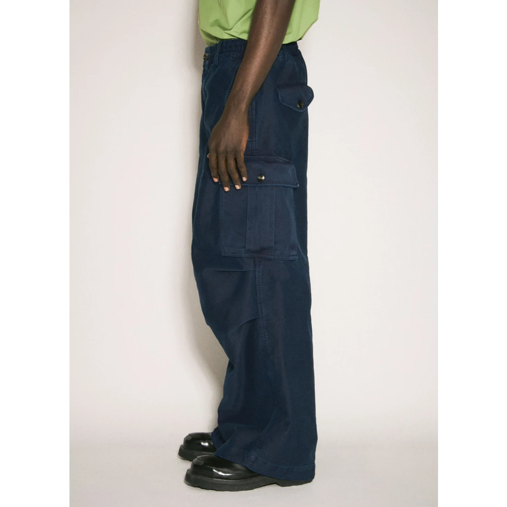 Marni Cargo Broek Zware Weving Italië Blue Heren