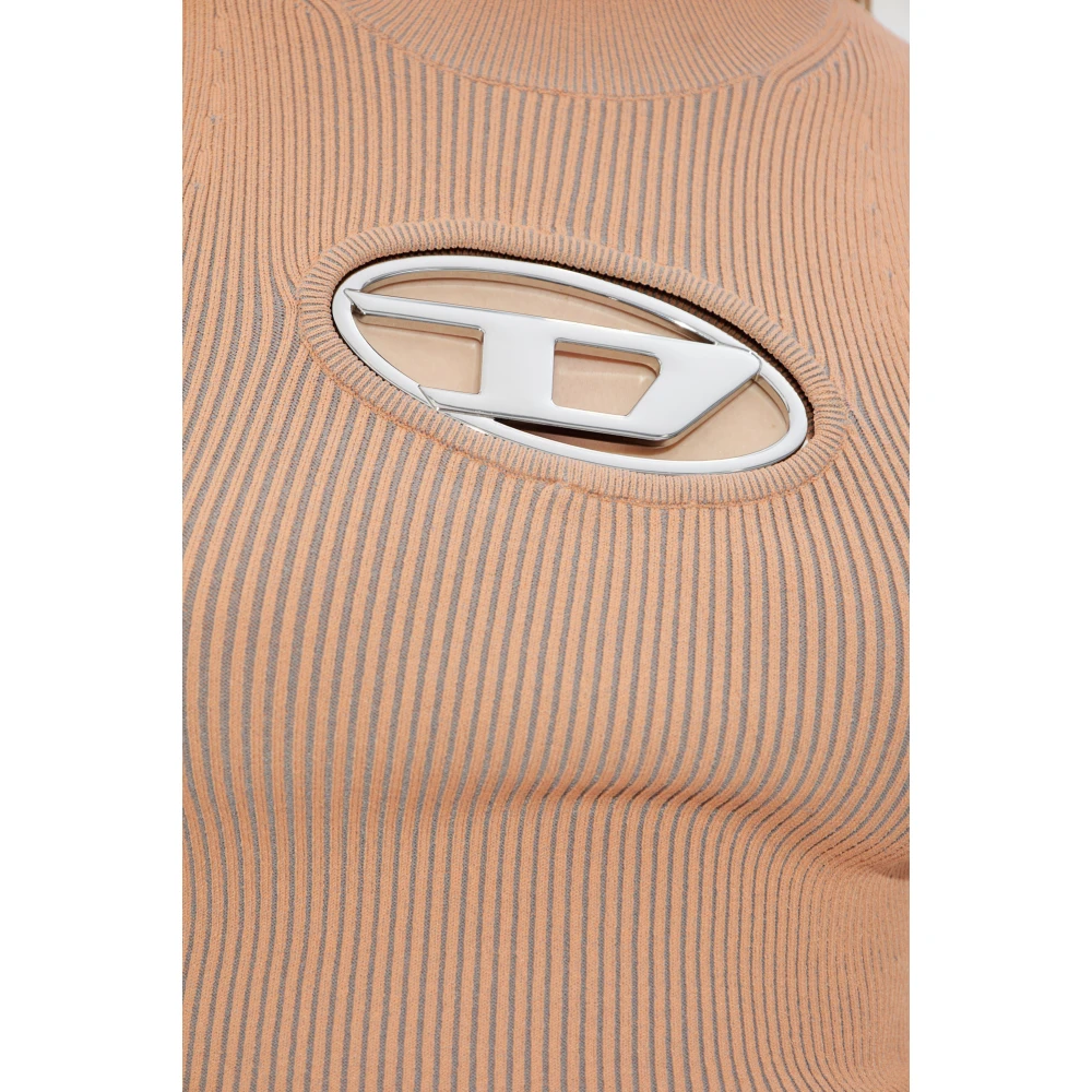 Diesel M-Onervax geribbelde jurk Orange Dames