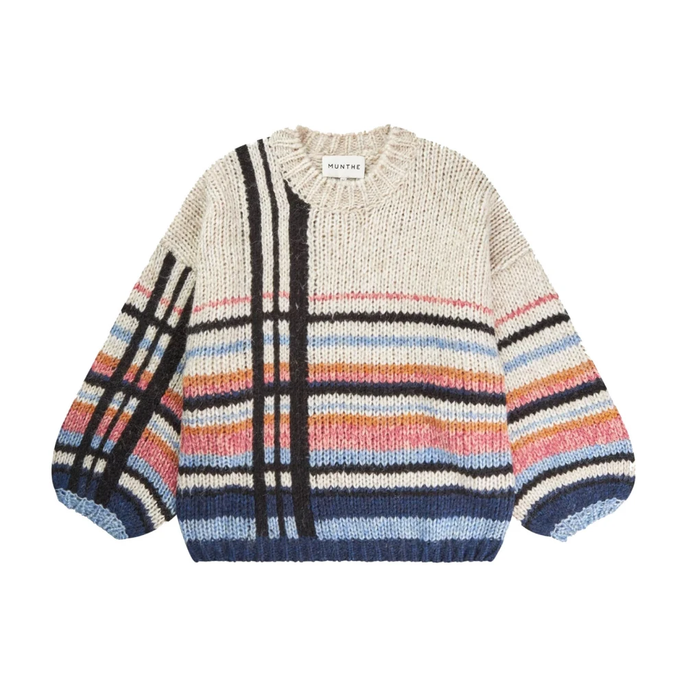 Munthe Chunky Gebreide Trui met Pofmouwen Multicolor Dames