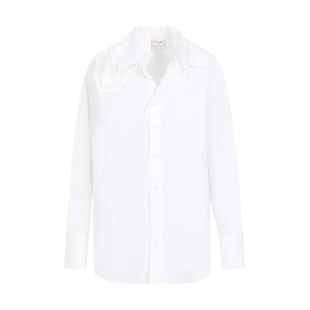 Valentino Garavani Witte Overhemden met Rozenapplicatie White Dames