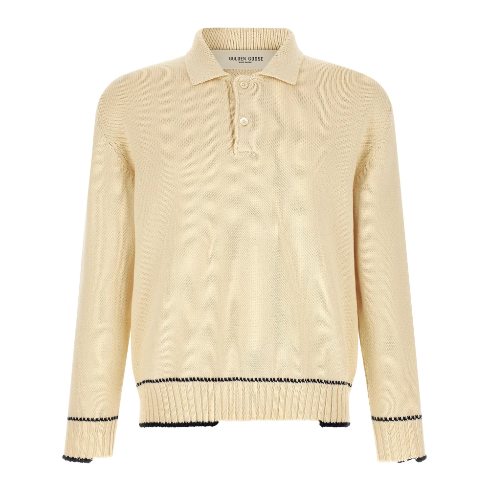 Golden Goose Mannelijk Beige Tops Heren, S, Polo Shirts