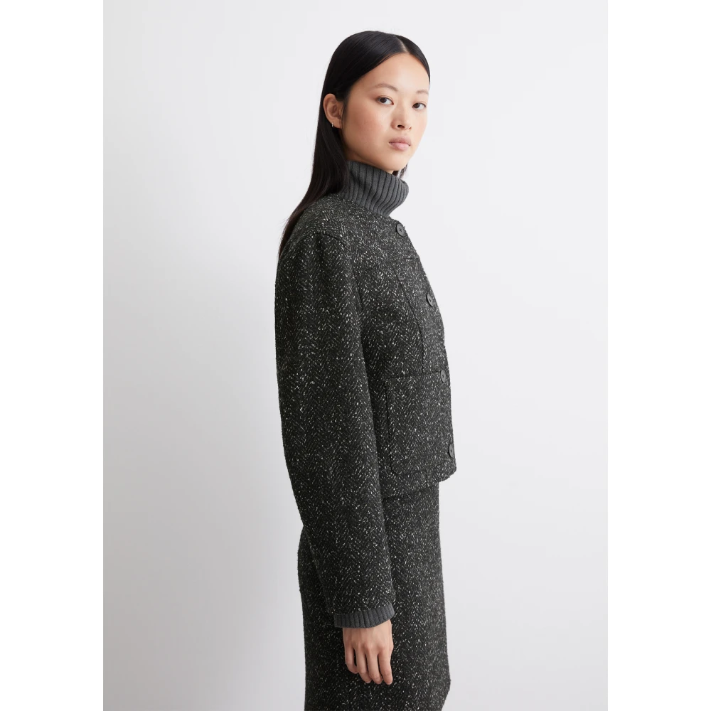 Marc O'Polo Bouclé jas relaxed Black Dames