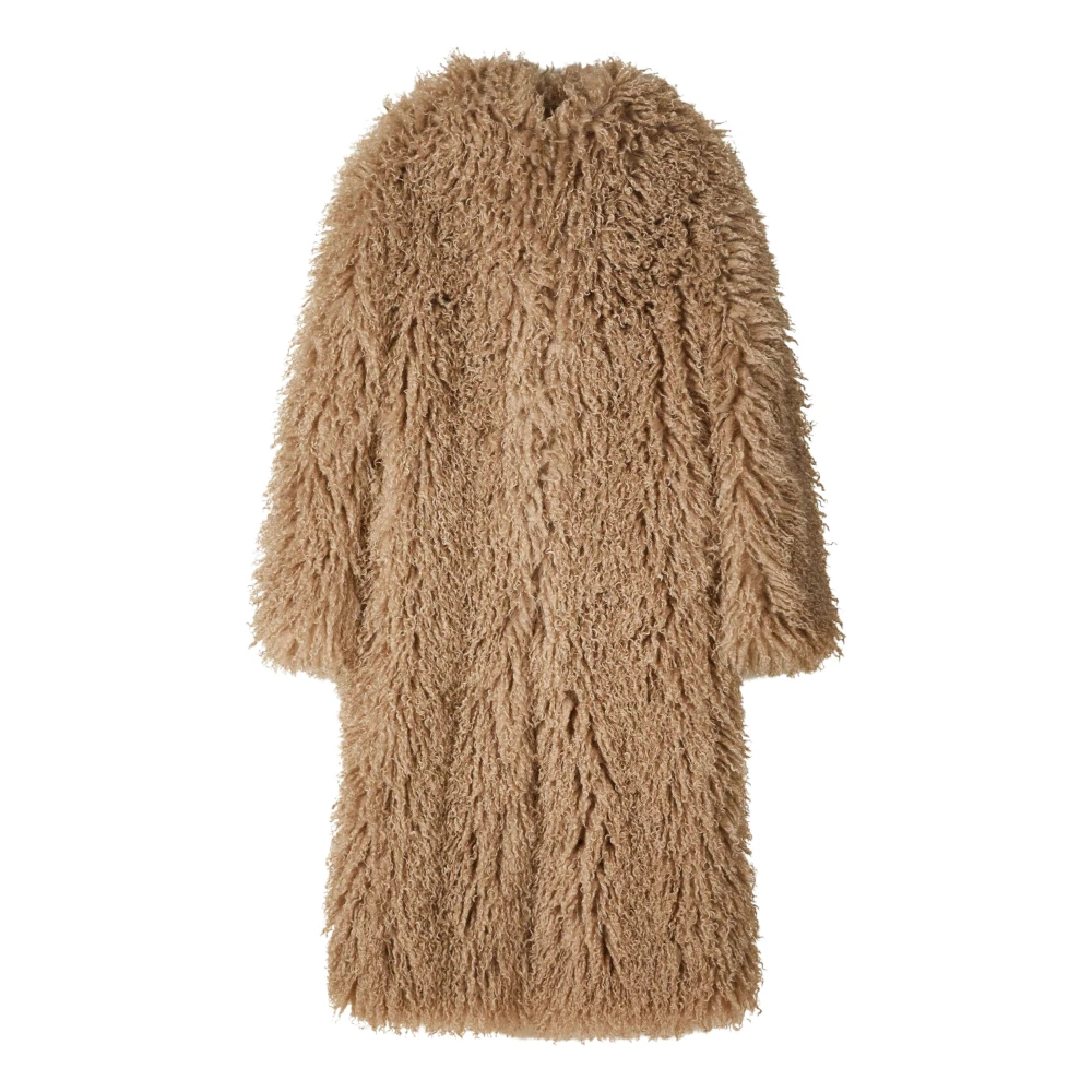 PATRIZIA PEPE - Giacca lunga in pelliccia sintetica beige - Donna - Taglia 40 - Immagine 2