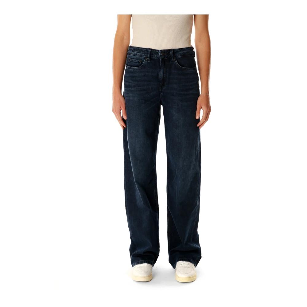 Drykorn Women's Blue Wide Leg Jeans With Mid Waist - Straight Fit Jeans - W27 L34 - Jeans