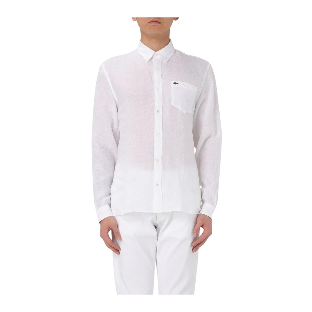 Lacoste Men's White Casual Shirts,, Blue Longsleeve Shirt 3XL