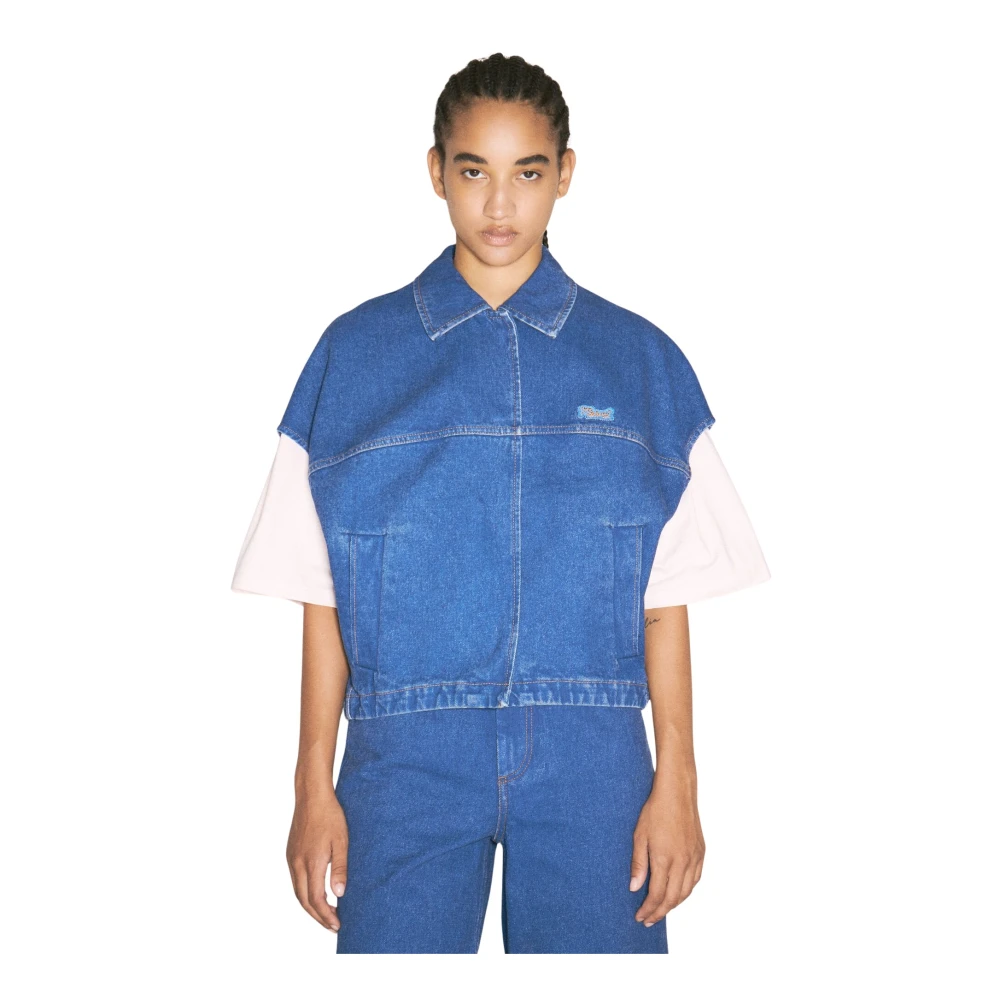 Marni Denimjack met Logopatch Blue Dames