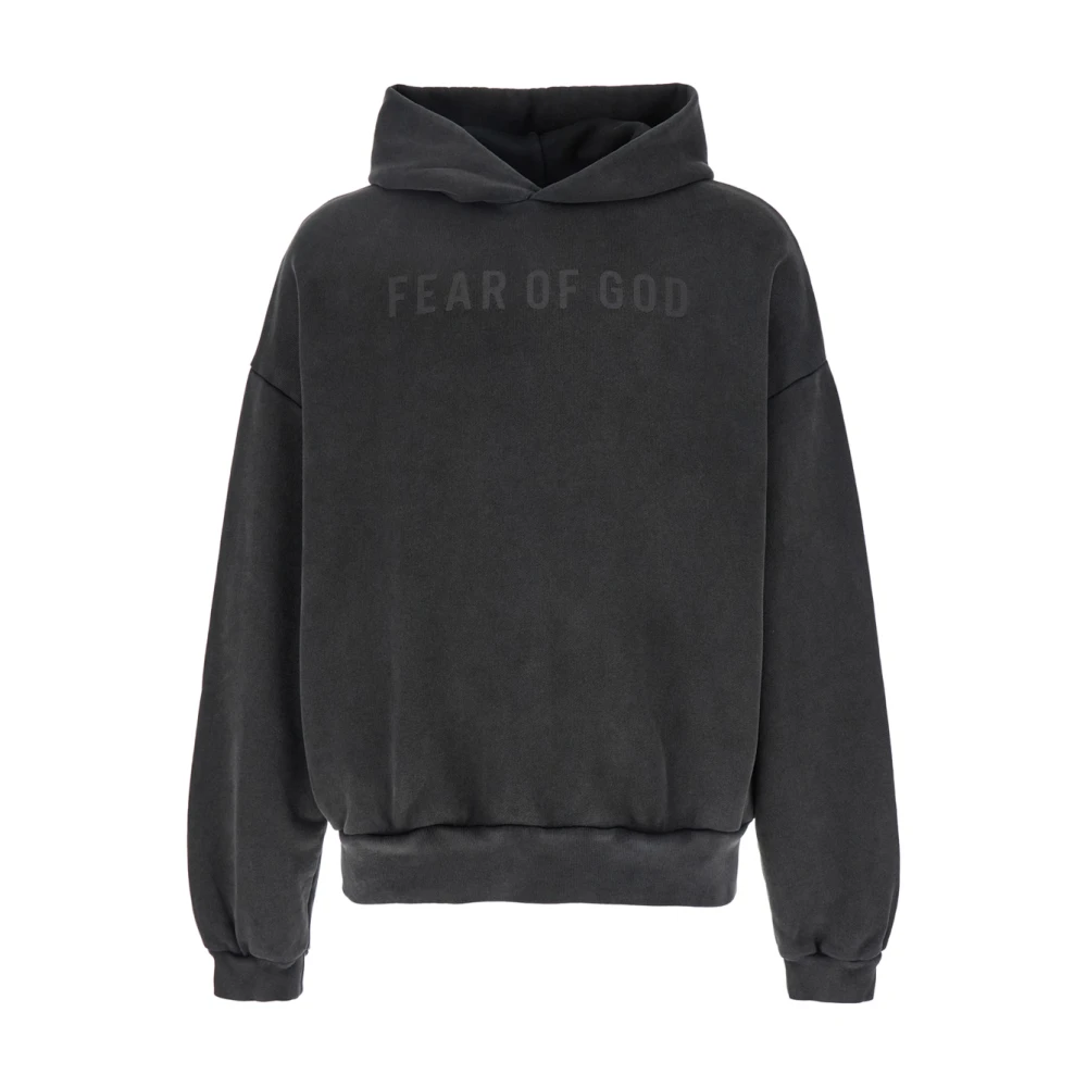 Fear Of God Zwarte Logo Hoodie met Zakken Black Heren