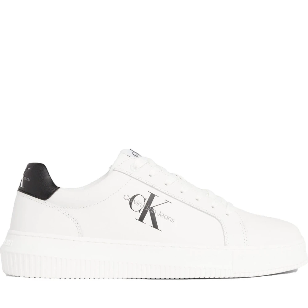 Calvin Klein Jeans Men's White Sneakers, 11 Uk, Black Chunky Trainers