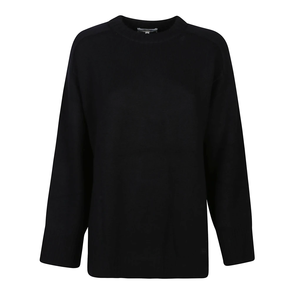 Loulou Studio Zwarte Ronde Hals Trui Black Dames