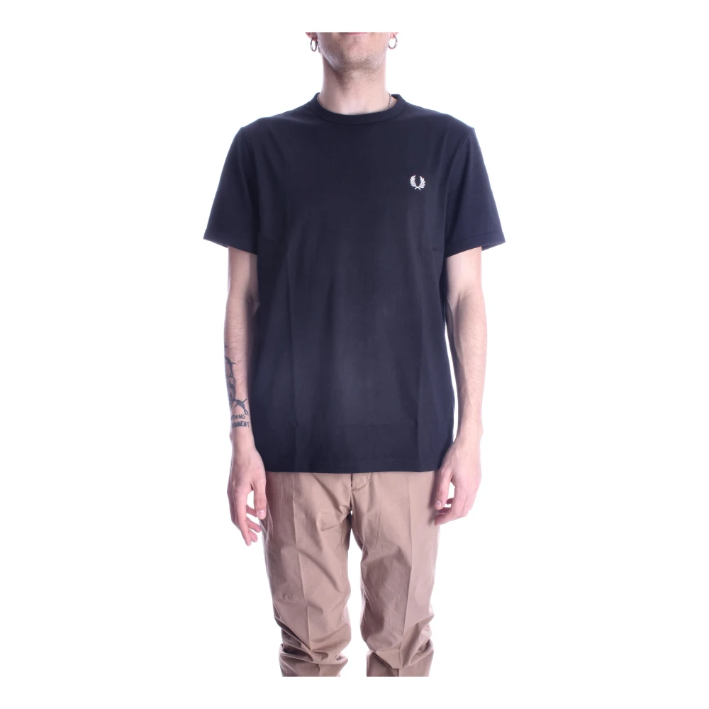 Fred Perry Men's Black Ringer T-Shirt - T-Shirts - M - Tops
