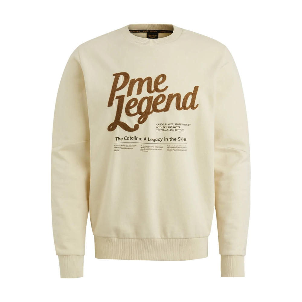PME Legend Crewneck Peached Terry Sweatshirt Beige Heren