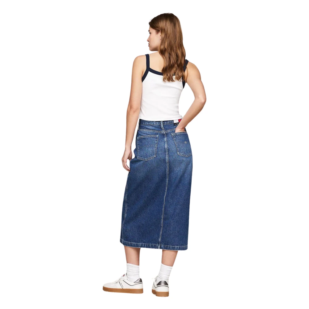 Tommy Hilfiger Vintage Denim Pencil Rok Blue Dames