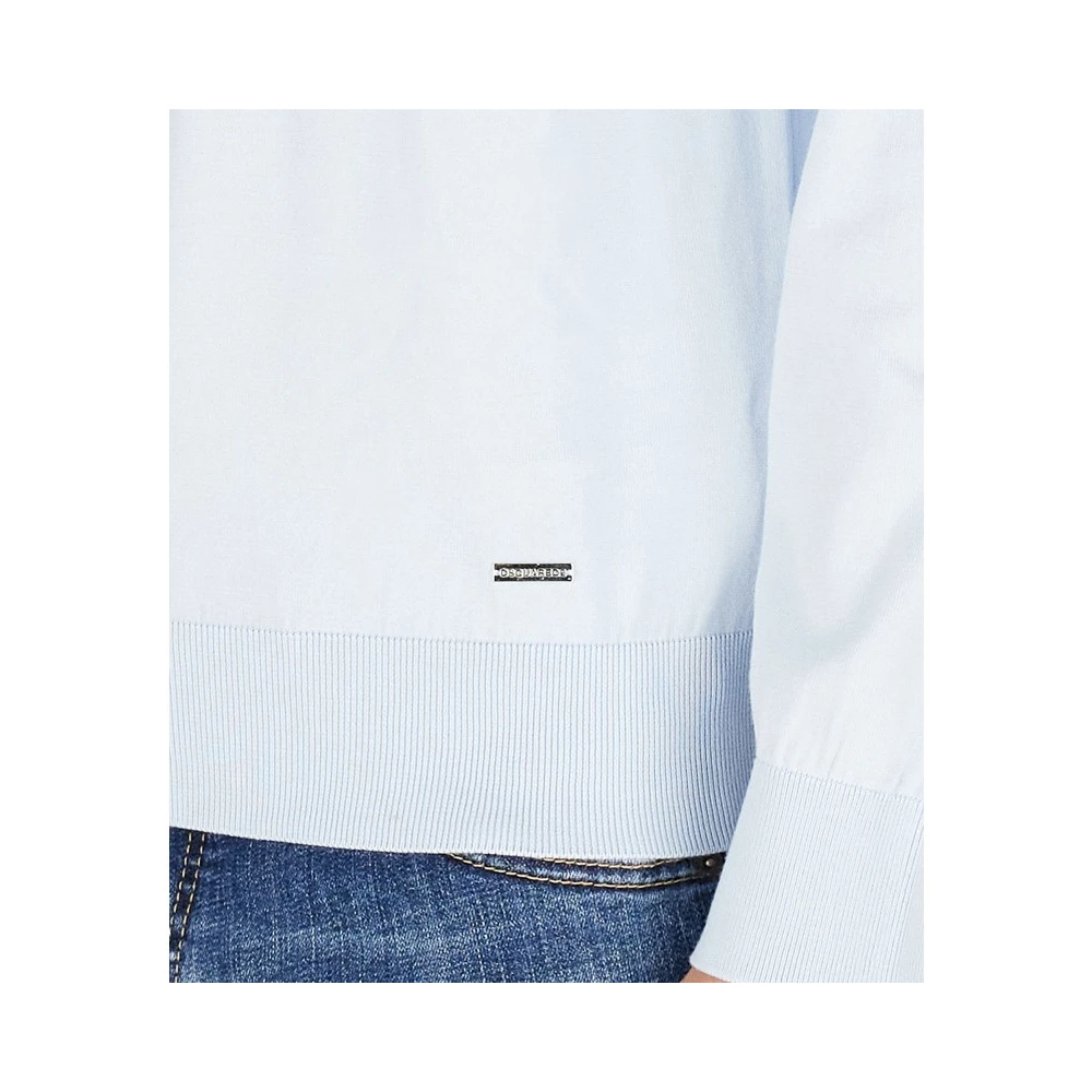 Dsquared2 Crew-Neck Jersey met Lange Mouwen Blue Heren
