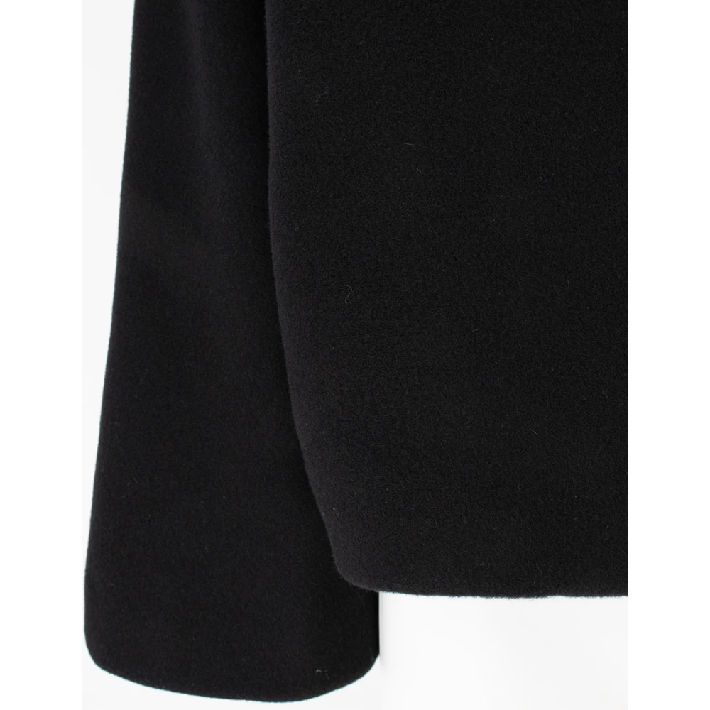 Antonelli Firenze Zachte Veren Kraag Snap Jas Black Dames