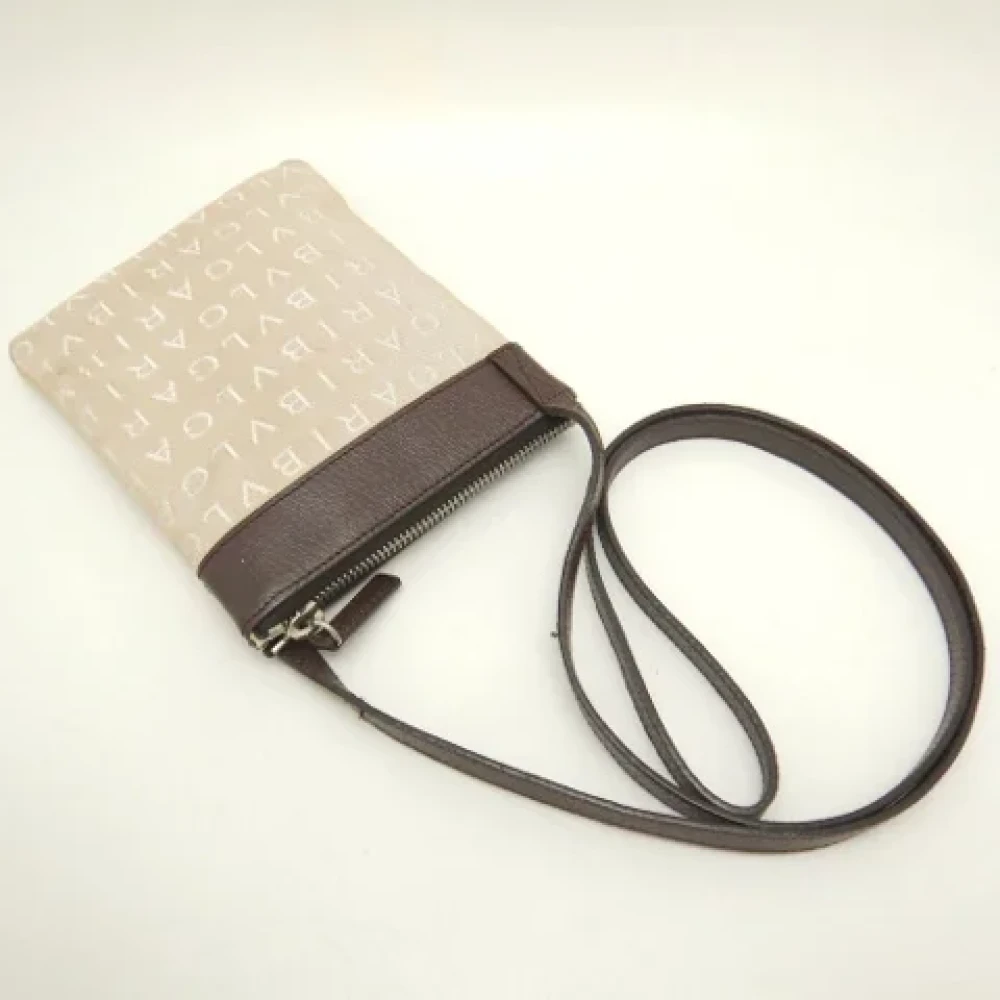 Bvlgari Vintage Pre-owned Fabric shoulder-bags Beige Dames