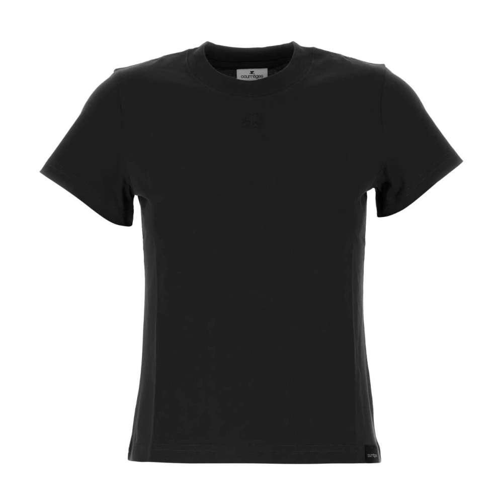 Courrèges Klassiek Zwart Katoenen T-shirt Black Dames