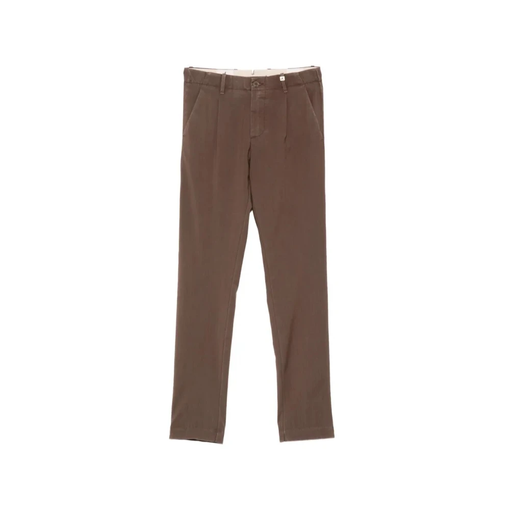 Myths Men's Brown Straight Trousers, S, Fresco Wool Trousers With Pleats