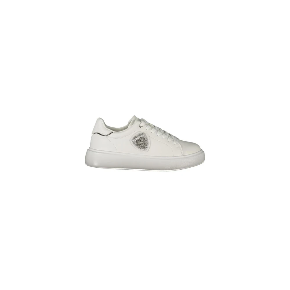Blauer Women's White Silver Rhinestone Leather Trainers - Sneakers - 3 Uk - Shoes