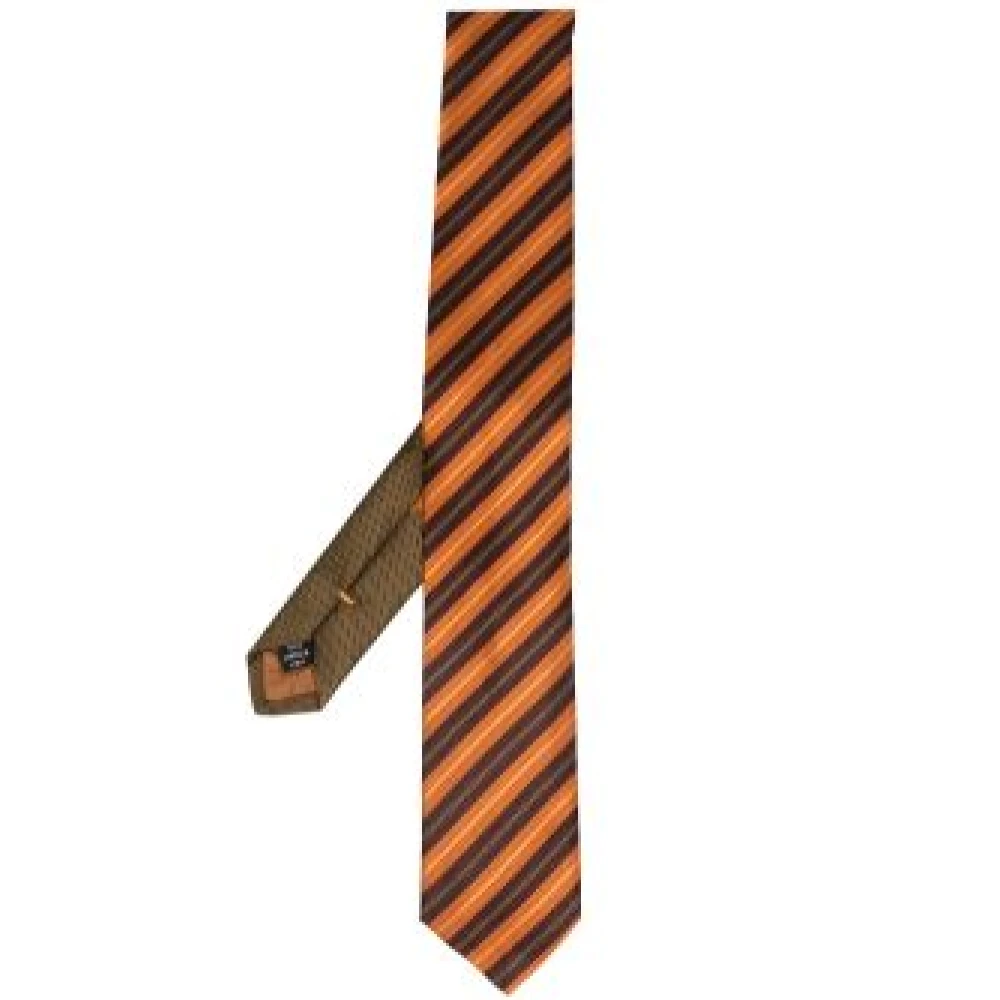 Dries Van Noten Elegante Zijden Stropdas 353 Stijl Orange Heren