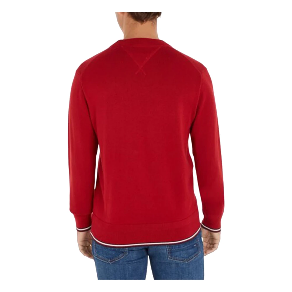 Tommy Hilfiger Rode Katoenmix Crewneck Trui Red Heren
