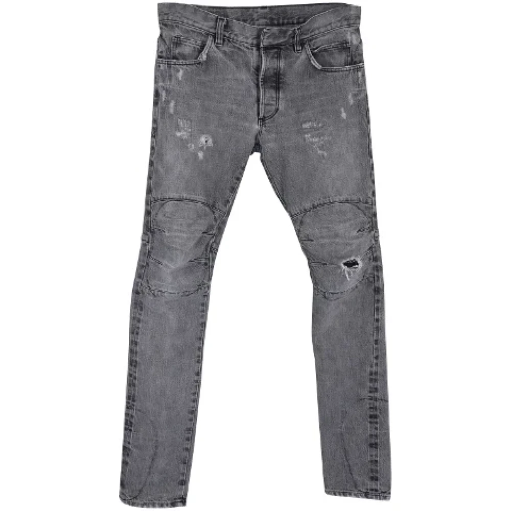 Balmain Pre-owned Cotton jeans Gray Dames
