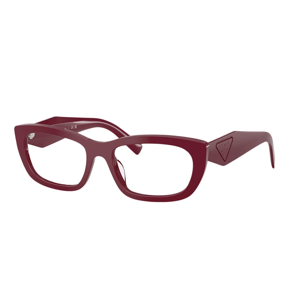 Prada Transparent Woman Pr D09v 23L1o1 Optical Frames Acetate Red Geometric Normal - Image 4